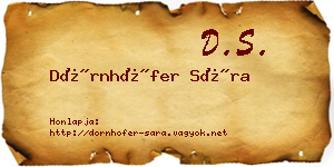 Dörnhöfer Sára névjegykártya