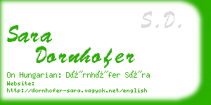 sara dornhofer business card